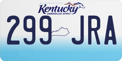 KY license plate 299JRA