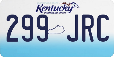 KY license plate 299JRC