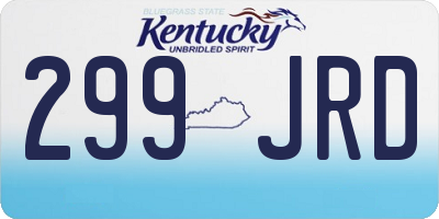 KY license plate 299JRD