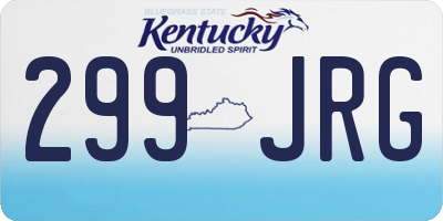 KY license plate 299JRG