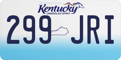 KY license plate 299JRI