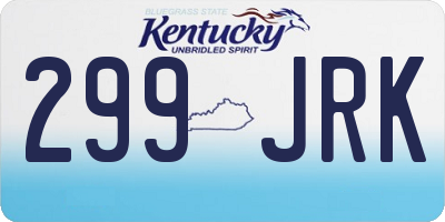 KY license plate 299JRK
