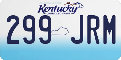 KY license plate 299JRM
