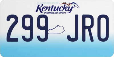 KY license plate 299JRO