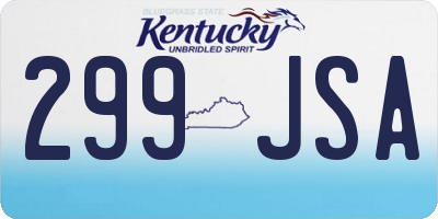 KY license plate 299JSA