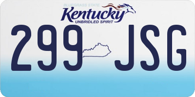 KY license plate 299JSG