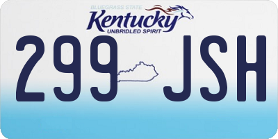 KY license plate 299JSH