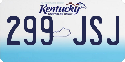 KY license plate 299JSJ