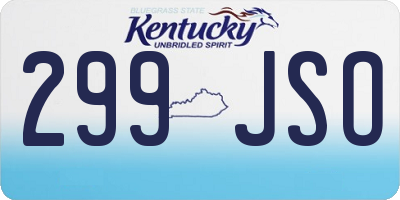 KY license plate 299JSO