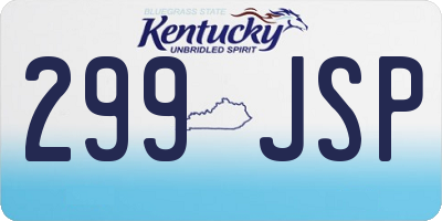 KY license plate 299JSP