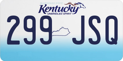 KY license plate 299JSQ