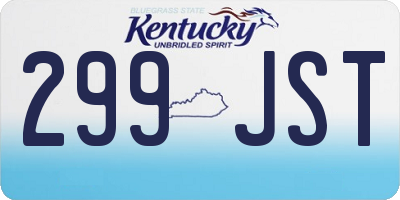 KY license plate 299JST