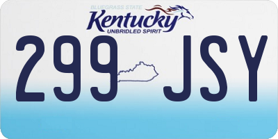 KY license plate 299JSY