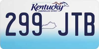 KY license plate 299JTB
