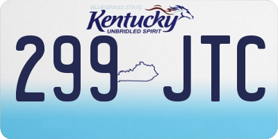 KY license plate 299JTC