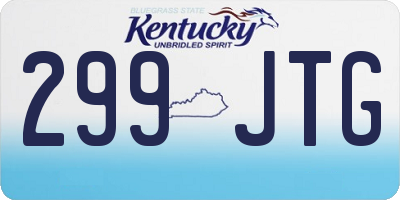 KY license plate 299JTG