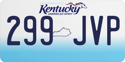 KY license plate 299JVP