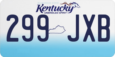 KY license plate 299JXB