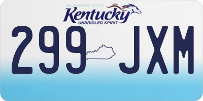 KY license plate 299JXM