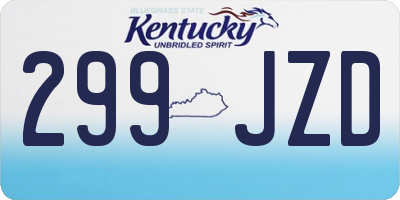 KY license plate 299JZD
