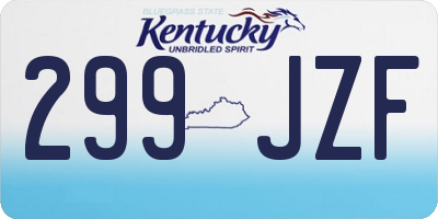 KY license plate 299JZF