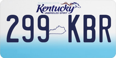 KY license plate 299KBR