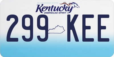KY license plate 299KEE
