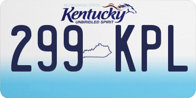 KY license plate 299KPL