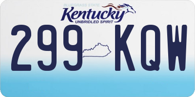 KY license plate 299KQW