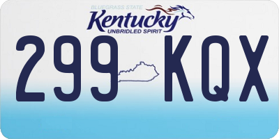KY license plate 299KQX