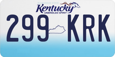 KY license plate 299KRK