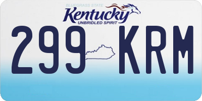KY license plate 299KRM