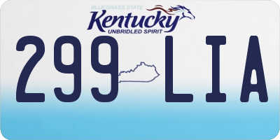 KY license plate 299LIA
