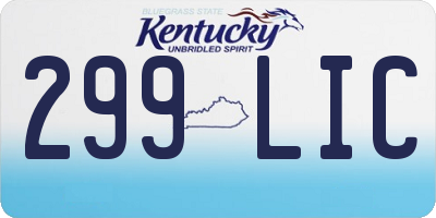 KY license plate 299LIC
