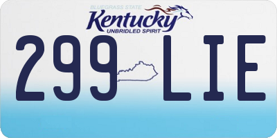 KY license plate 299LIE
