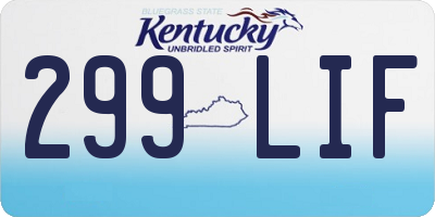 KY license plate 299LIF