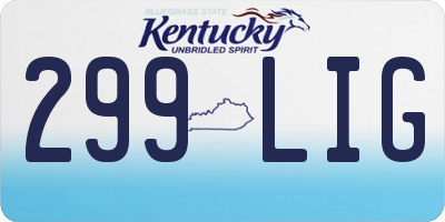 KY license plate 299LIG