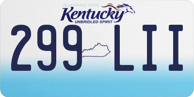 KY license plate 299LII