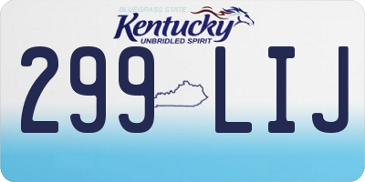 KY license plate 299LIJ