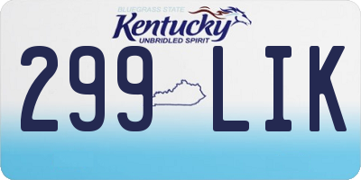 KY license plate 299LIK
