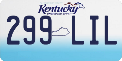 KY license plate 299LIL