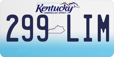 KY license plate 299LIM