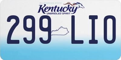 KY license plate 299LIO