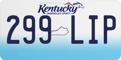 KY license plate 299LIP