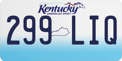 KY license plate 299LIQ