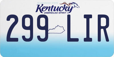 KY license plate 299LIR