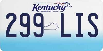 KY license plate 299LIS