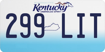KY license plate 299LIT