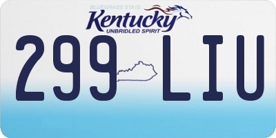 KY license plate 299LIU