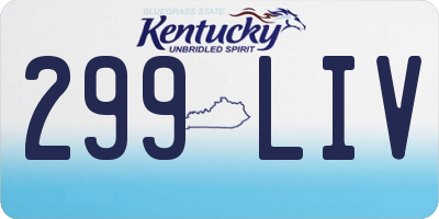 KY license plate 299LIV